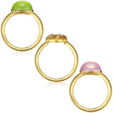 3er Set Ringe verziert mit Kristallen von Swarovski® weiß hellblau