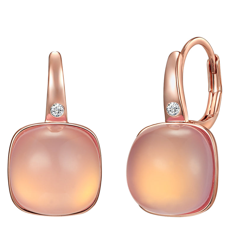 Ohrhänger roségold verziert mit Kristallen von Swarovski® weiß