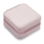 Schmuck-Reisetäschchen Samt rosa 115x115x60 mm