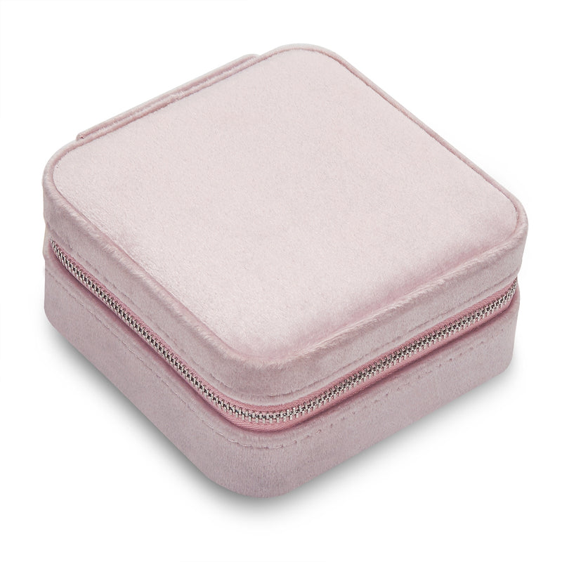 Schmuck-Reisetäschchen Samt rosa 115x115x60 mm