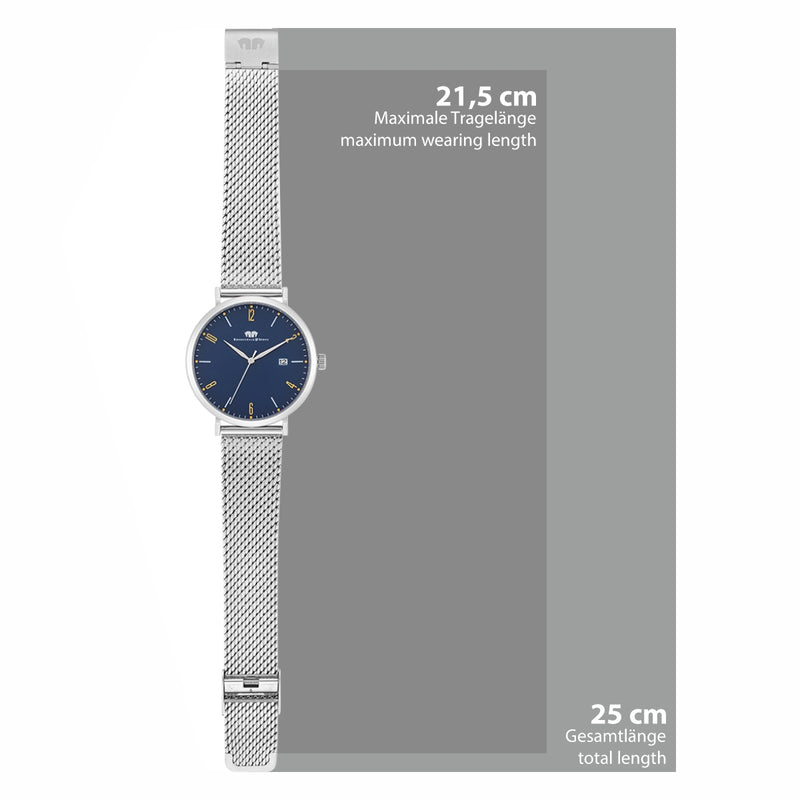 Herren Quarzuhr silber Edelstahl silber