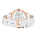 Damen Multifunktionsuhr roségold Echtleder weiß