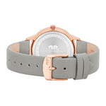 Damen Multifunktionsuhr roségold Echtleder grau