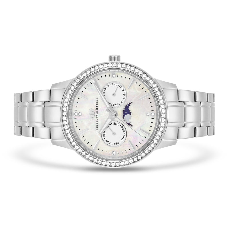 Damen Multifunktionsuhr silber Edelstahl silber