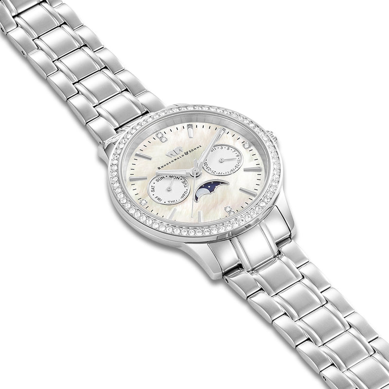 Damen Multifunktionsuhr silber Edelstahl silber