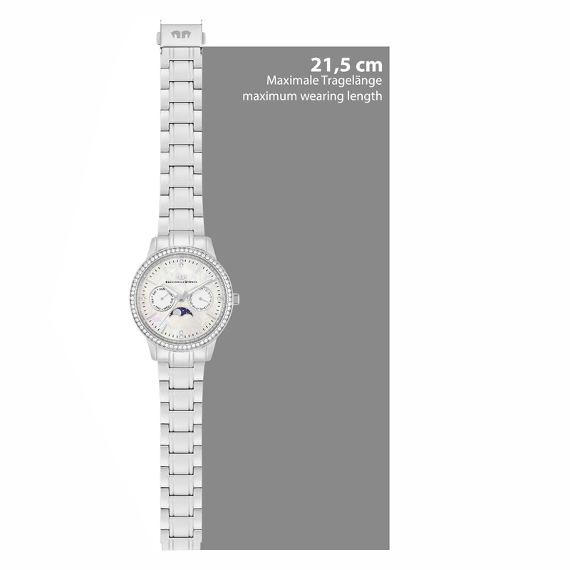 Damen Multifunktionsuhr silber Edelstahl silber