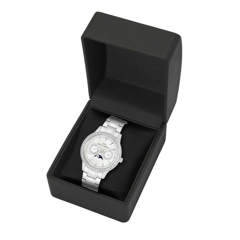 Damen Multifunktionsuhr silber Edelstahl silber