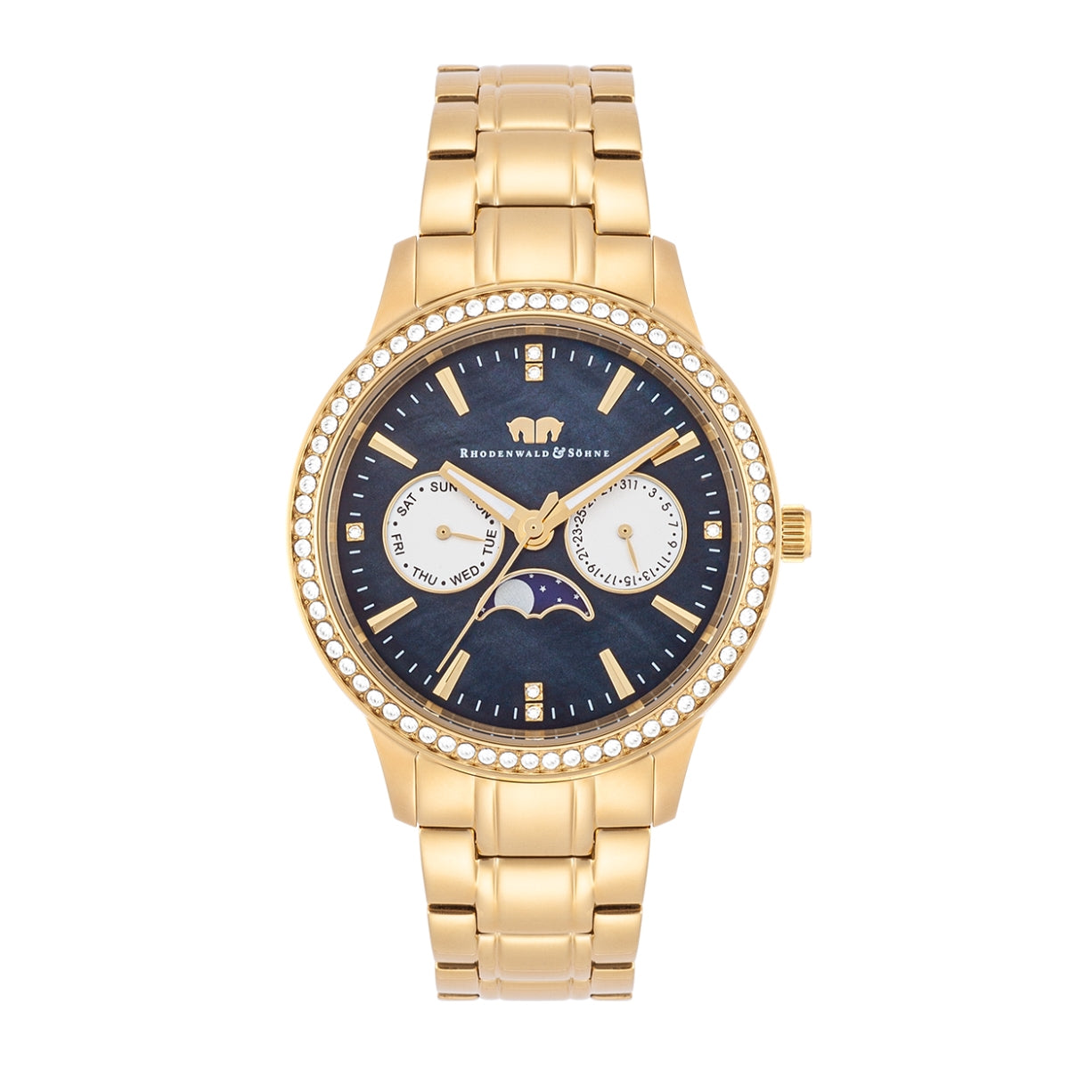 Damen Multifunktionsuhr gelbgold Edelstahl gelbgold
