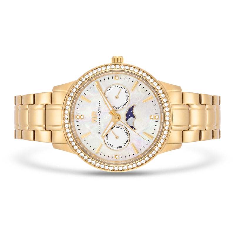 Damen Multifunktionsuhr gelbgold Edelstahl gelbgold