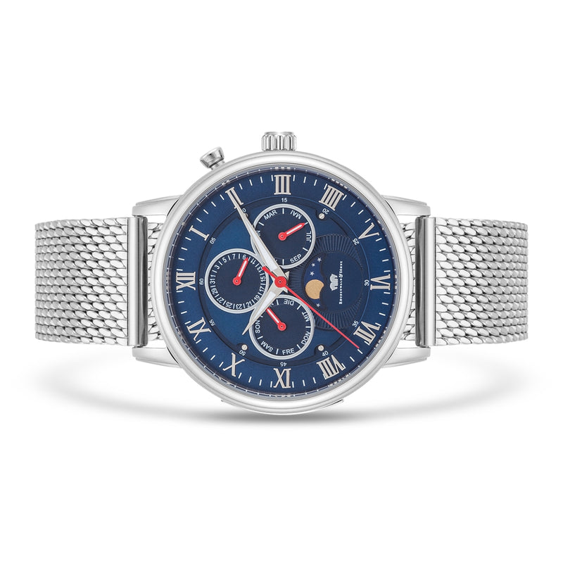 Herren Multifunktionsuhr silber Edelstahl silber
