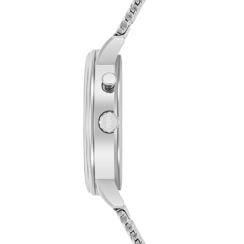 Herren Multifunktionsuhr silber Edelstahl silber