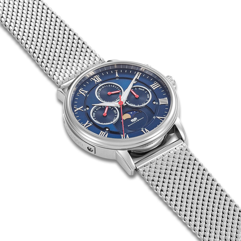 Herren Multifunktionsuhr silber Edelstahl silber