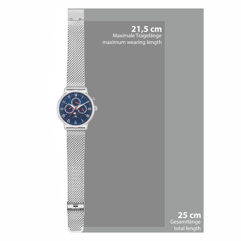 Herren Multifunktionsuhr silber Edelstahl silber