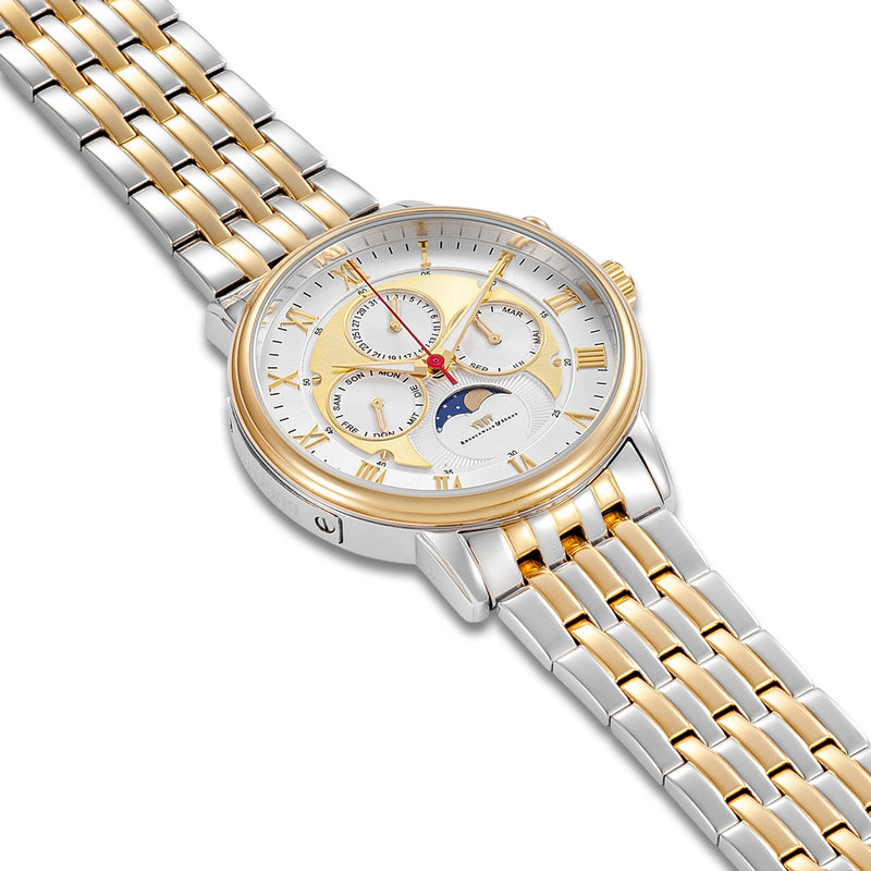 Herren Multifunktionsuhr gelbgold Edelstahl silber/gelbgold