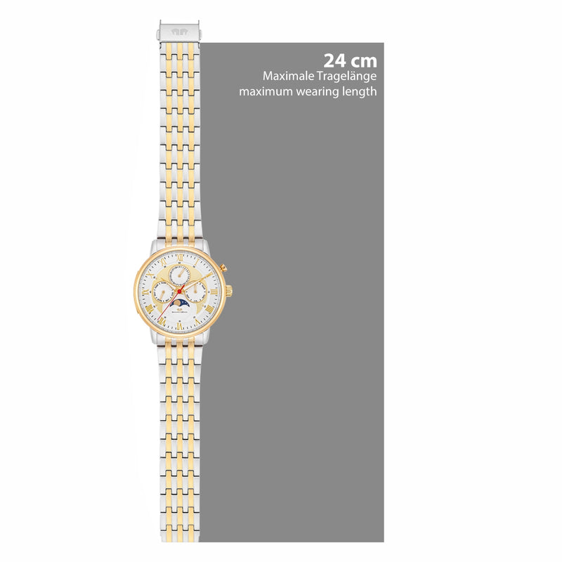 Herren Multifunktionsuhr gelbgold Edelstahl silber/gelbgold