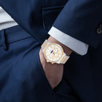 Herren Multifunktionsuhr gelbgold Edelstahl silber/gelbgold