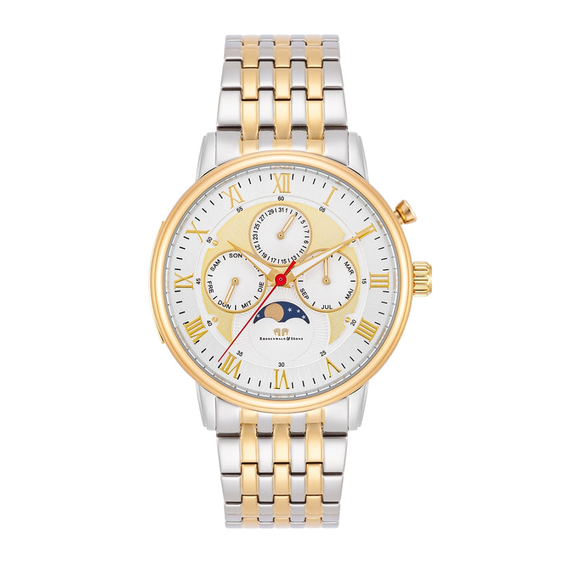 Herren Multifunktionsuhr gelbgold Edelstahl silber/gelbgold