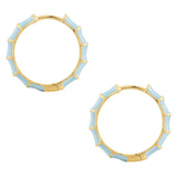 Creolen Sterling Silber gelbgold Emaille blau