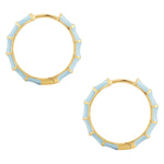 Creolen Sterling Silber gelbgold Emaille blau