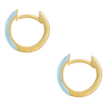 Creolen Sterling Silber gelbgold Emaille blau