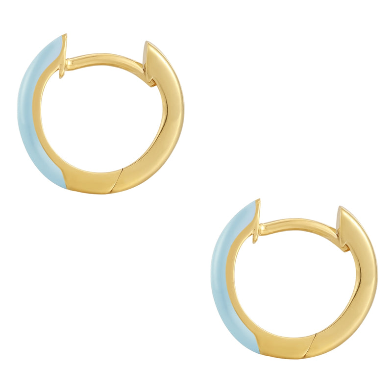 Creolen Sterling Silber gelbgold Emaille blau