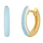Creolen Sterling Silber gelbgold Emaille blau