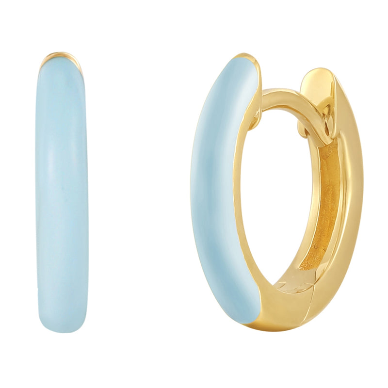 Creolen Sterling Silber gelbgold Emaille blau