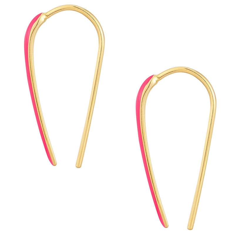 Ohrhänger Sterling Silber gelbgold Emaille pink