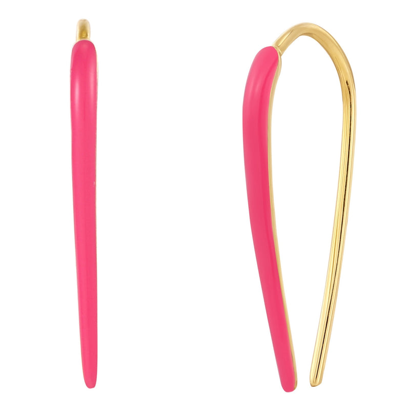 Ohrhänger Sterling Silber gelbgold Emaille pink