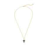 Kette mit Anhänger Sterling Silber gelbgold Emaille schwarz