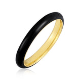 Ring Sterling Silber gelbgold Emaille schwarz