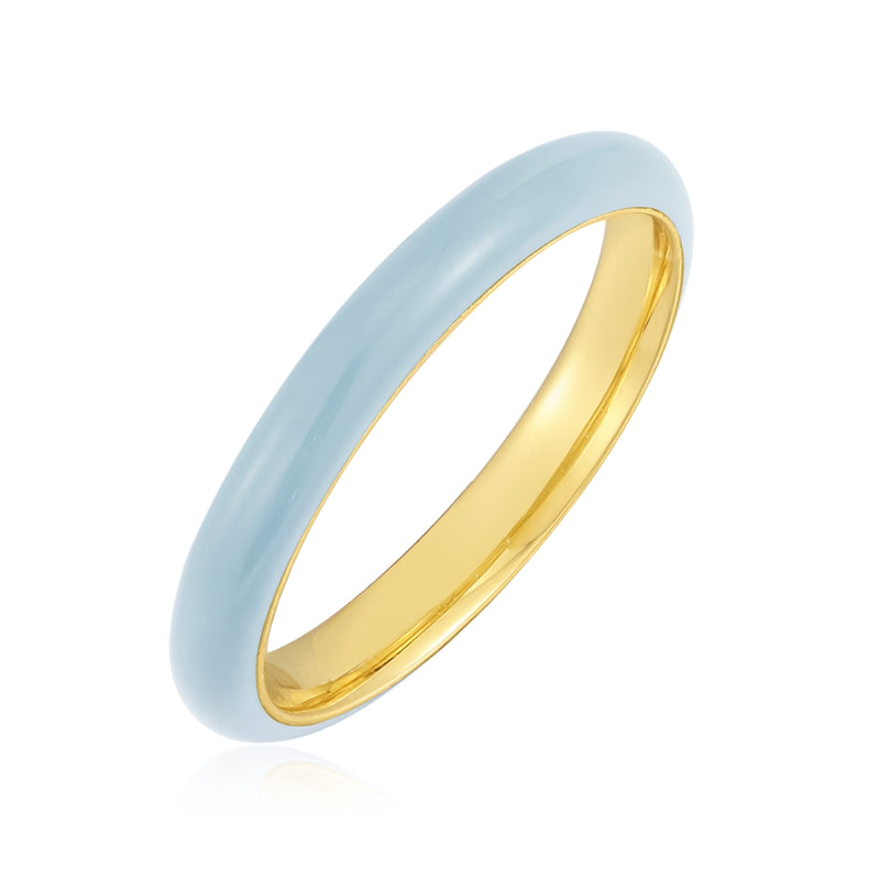 Ring Sterling Silber gelbgold Emaille blau