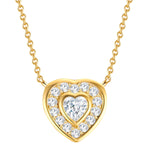 Kette mit Anhänger Sterling Silber gelbgold Zirkonia weiß