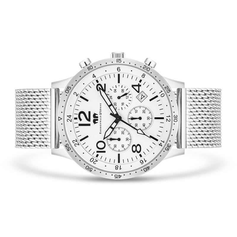 Herren Chronograph silber Edelstahl silber