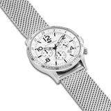 Herren Chronograph silber Edelstahl silber