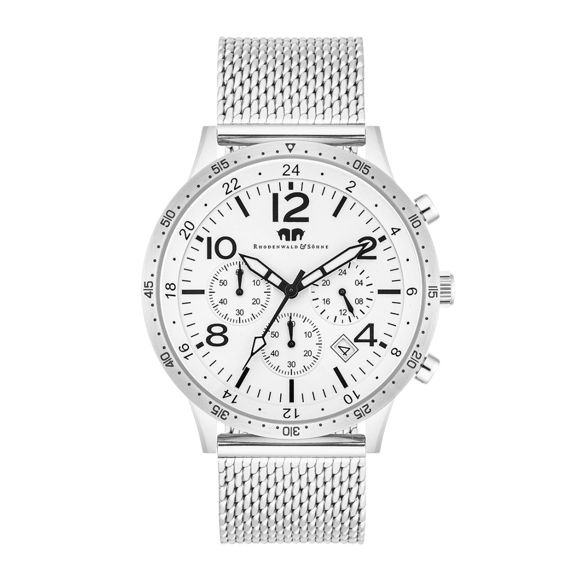 Herren Chronograph silber Edelstahl silber