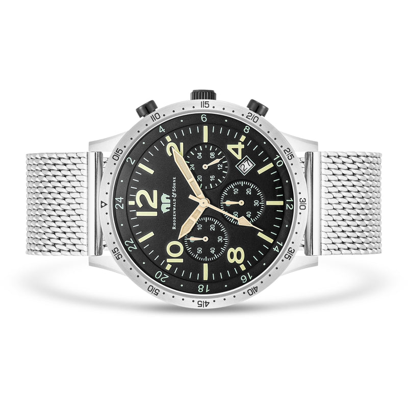 Herren Chronograph silber Edelstahl silber