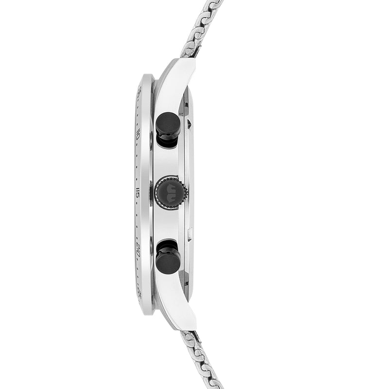 Herren Chronograph silber Edelstahl silber