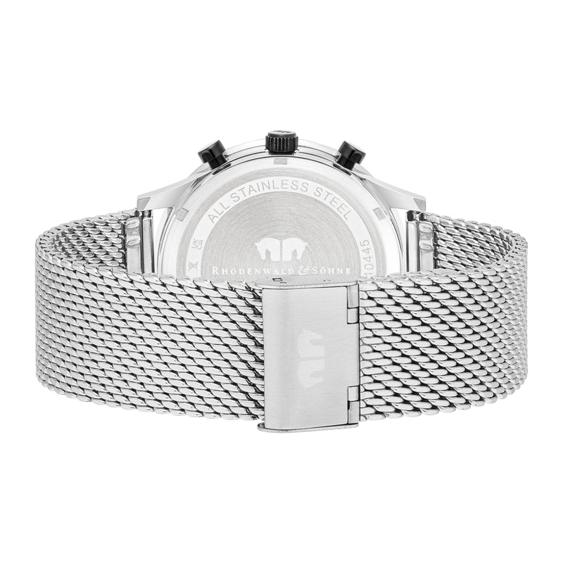 Herren Chronograph silber Edelstahl silber