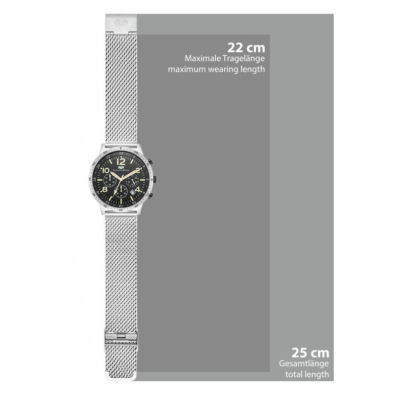 Herren Chronograph silber Edelstahl silber