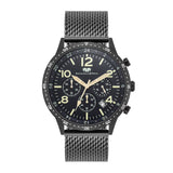 Herren Chronograph schwarz Edelstahl schwarz
