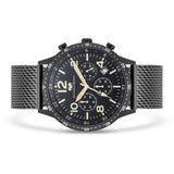 Herren Chronograph schwarz Edelstahl schwarz