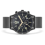 Herren Chronograph schwarz Edelstahl schwarz
