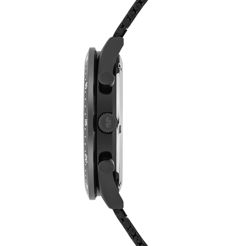 Herren Chronograph schwarz Edelstahl schwarz