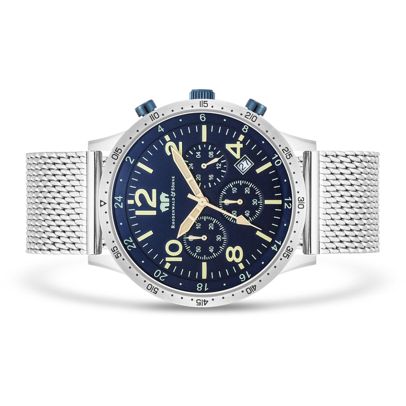 Herren Chronograph silber Edelstahl silber