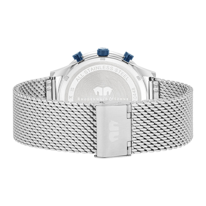 Herren Chronograph silber Edelstahl silber