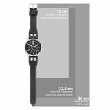 Herren Chronograph silber Echtleder schwarz