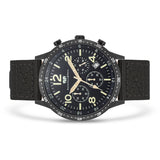 Herren Chronograph schwarz Nylon schwarz
