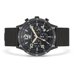 Herren Chronograph schwarz Nylon schwarz