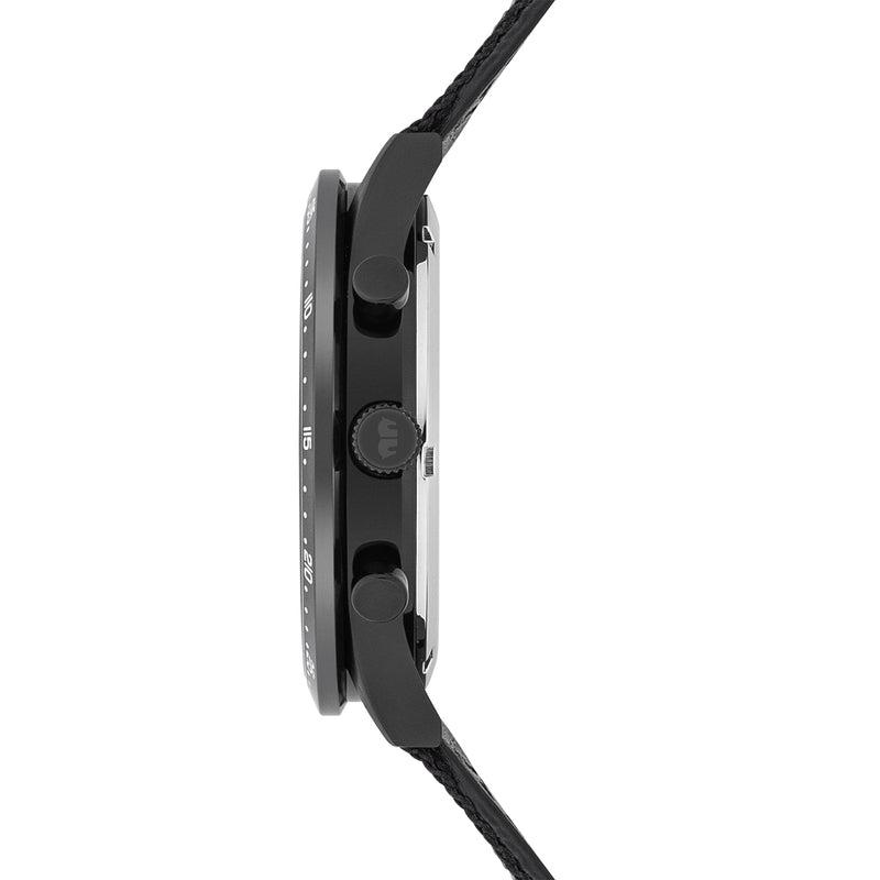 Herren Chronograph schwarz Nylon schwarz